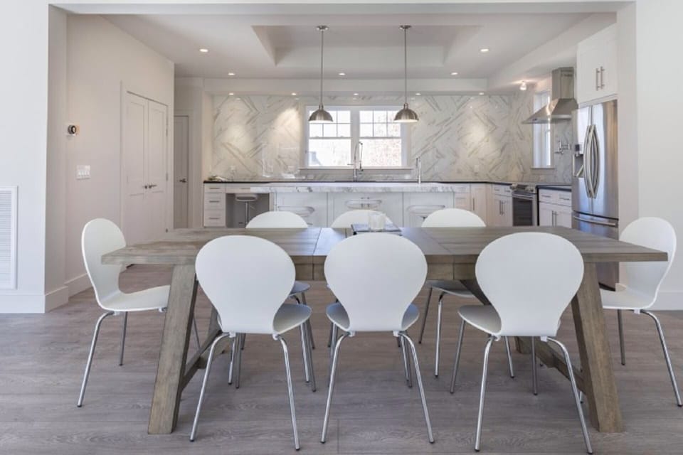 Designer Kitchen and Open Dining Room