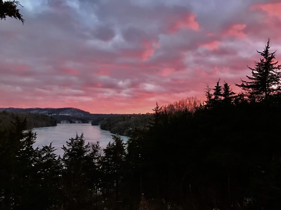 Sunsets are magnificent over the galena Territory and lake 