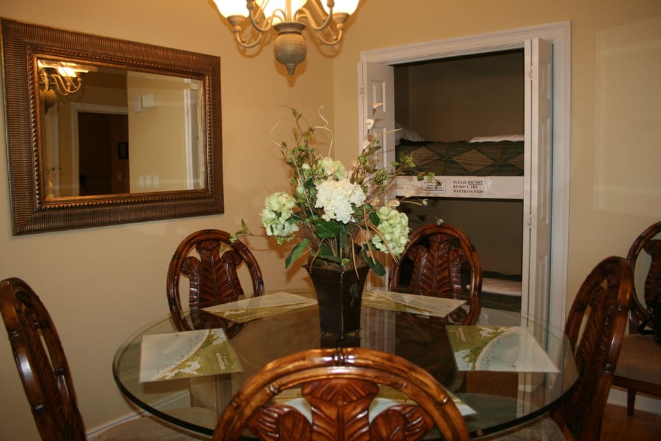 Twin bunks by the dining area.