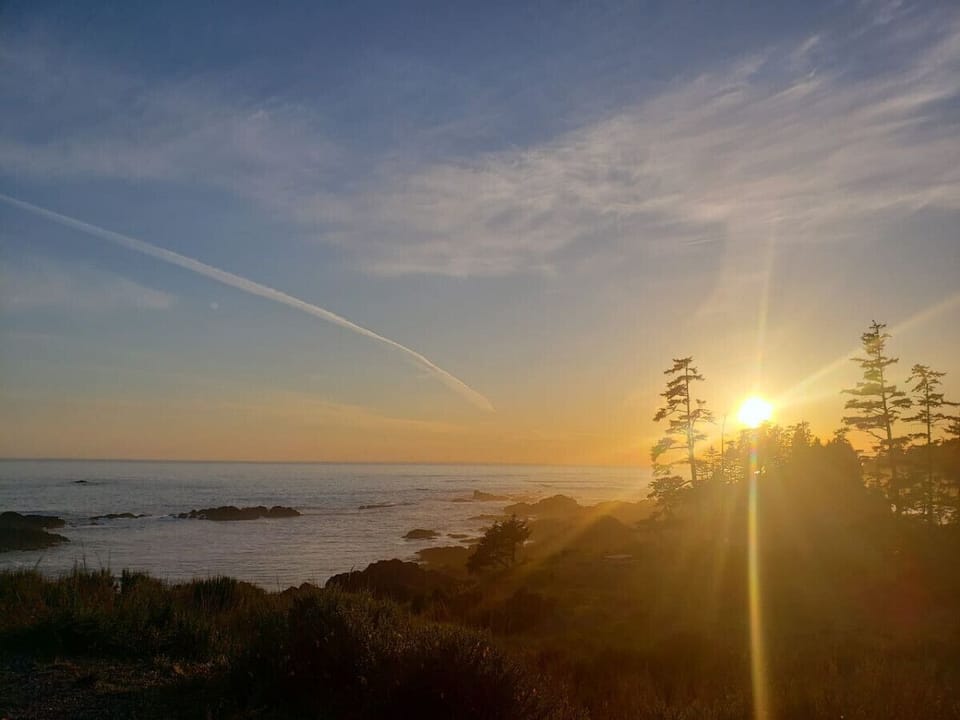 Spring sunset from the rocks a half hour walk from the property