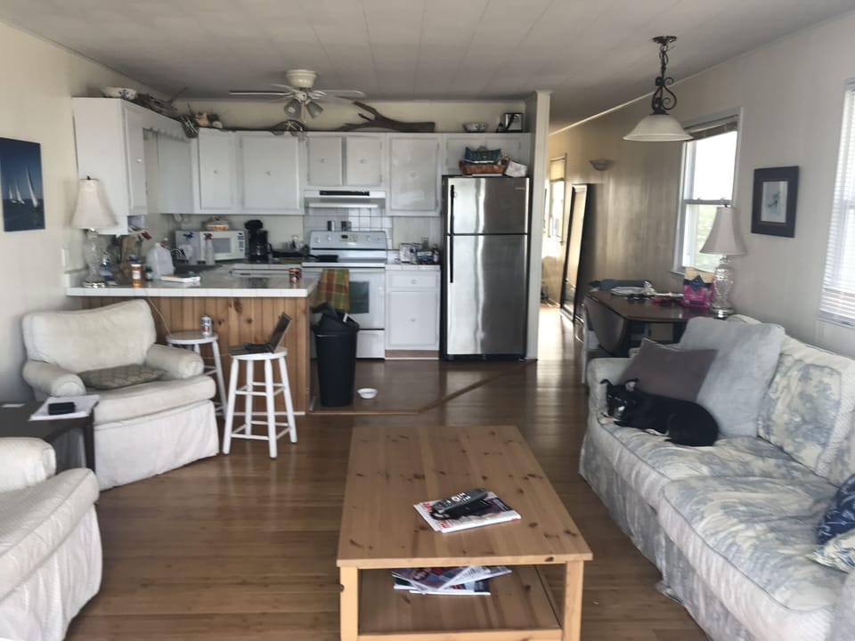 living room and kitchen