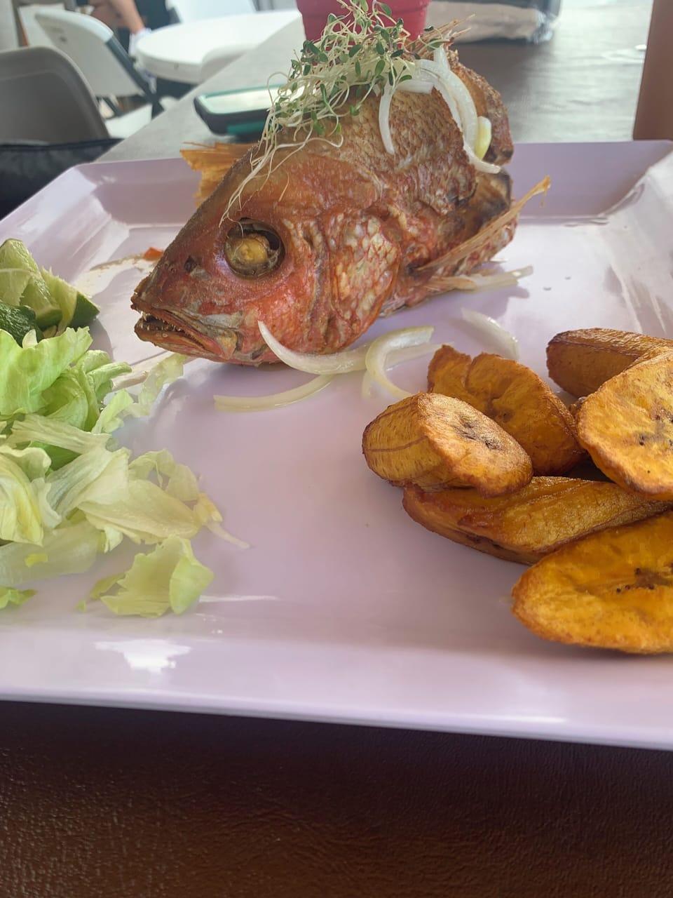Local fish at nearby restaurant