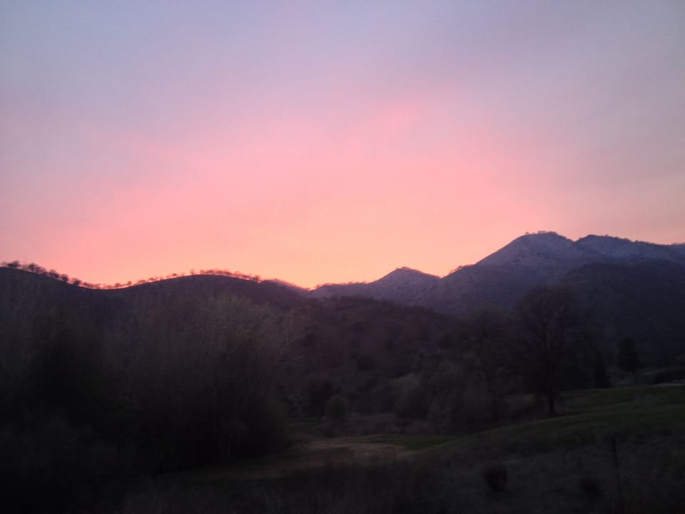 7 in the morning, and 7 in the evening are the magic 'pink' times of day.  