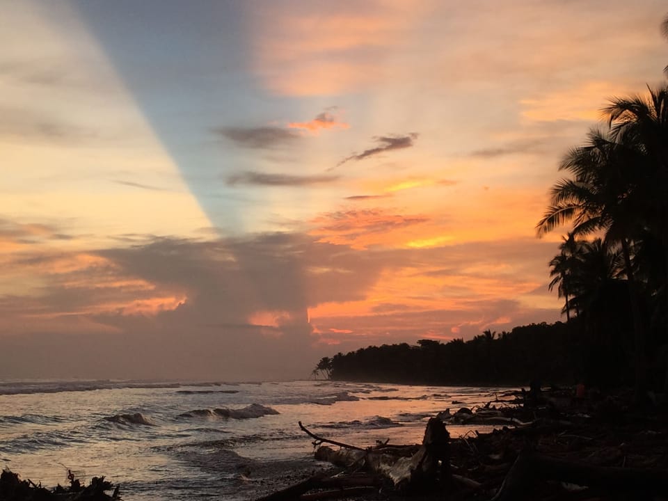 sunset at beach nearby
