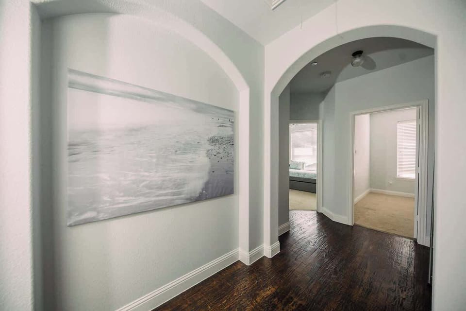 3rd floor hallway which leads to all three rooms