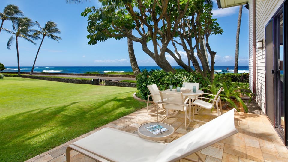 Poipu Kapili Resort #12 - Oceanfront Side Dining & Lounging Lanai - Parrish Kauai