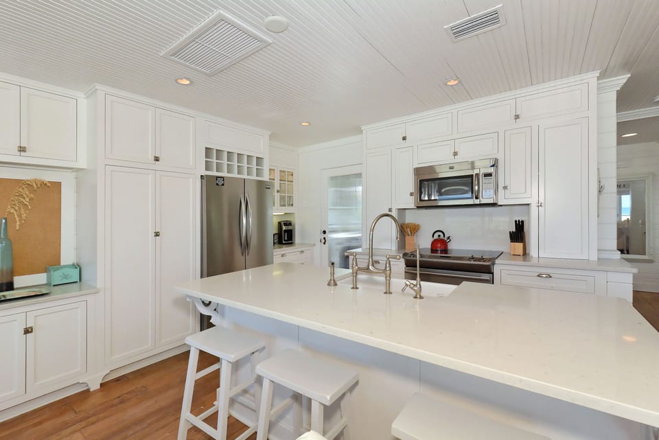 Newly remodeled, modern kitchen.