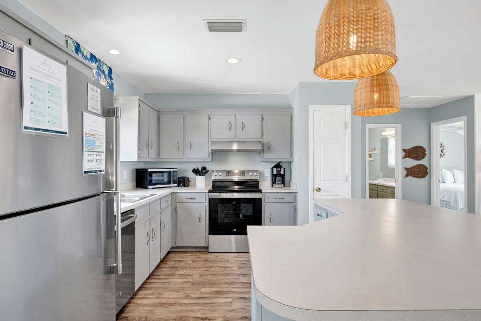 The kitchen is fully equipped for all of your cooking needs