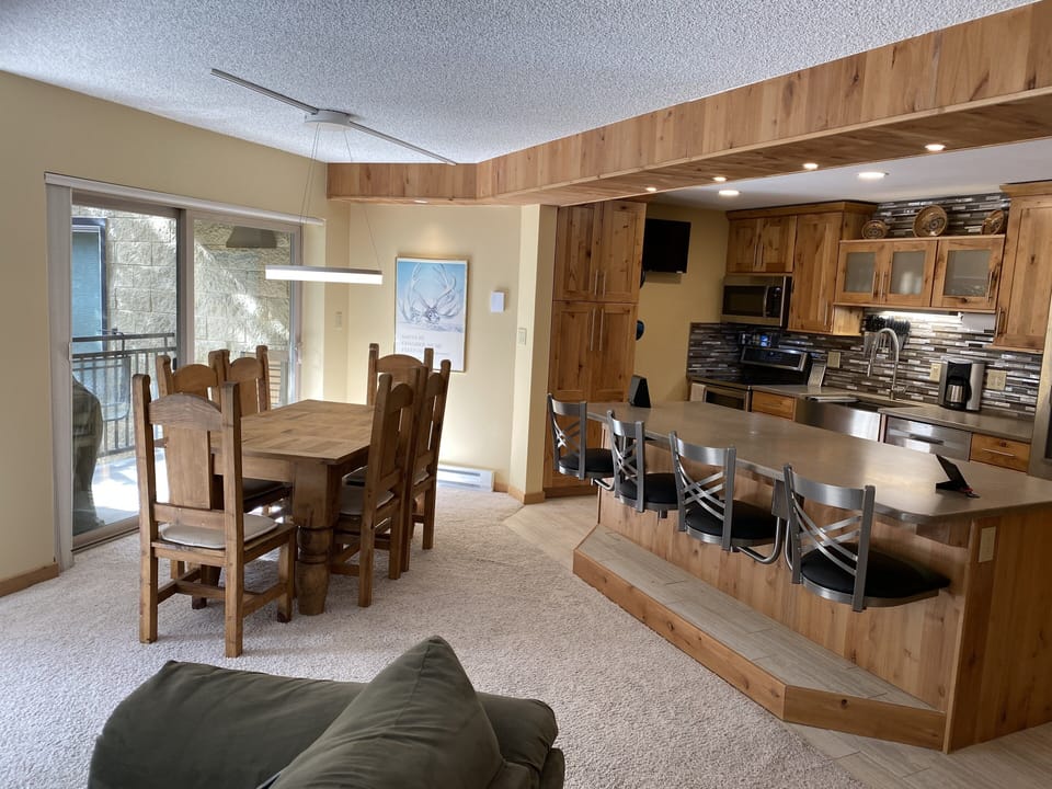 new kitchen installed October '20, suspended seating at island
