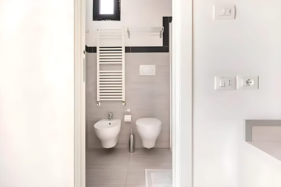 Shower, free toiletries, hair dryer, bidet