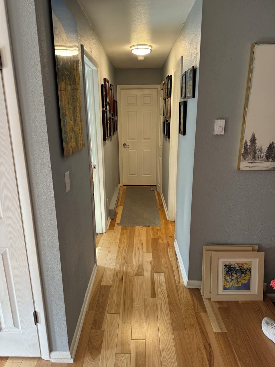 Hallway to bathrooms and bedrooms
