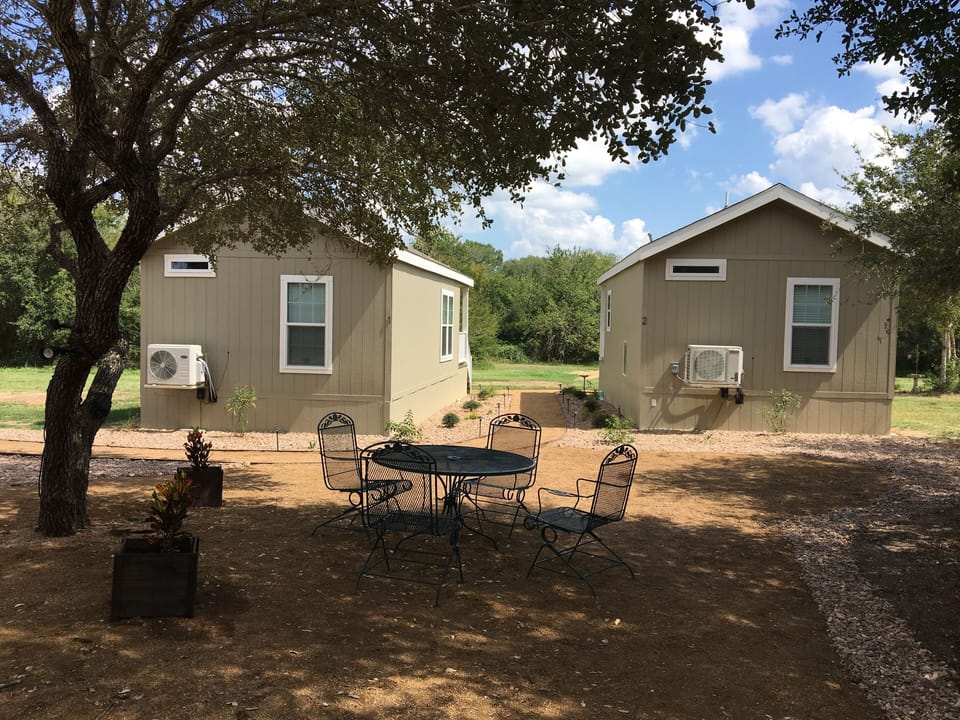 Sitting area behind the cottages

