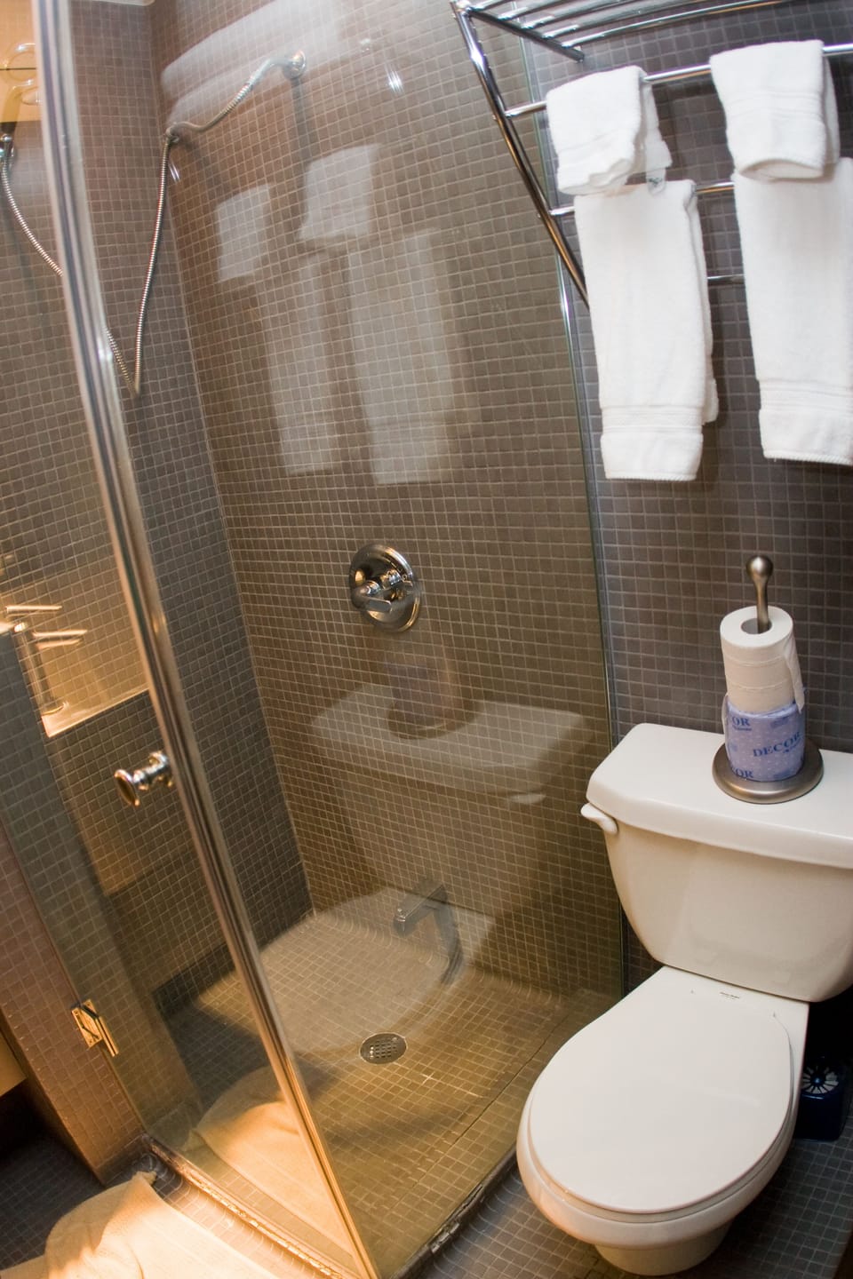 Free toiletries, hair dryer, towels, soap