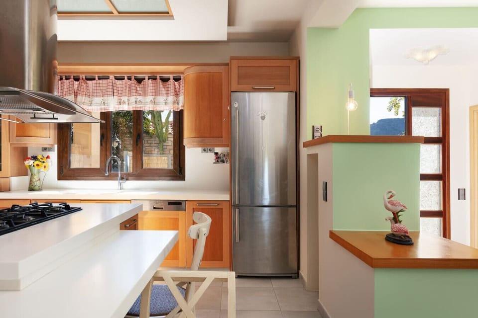 Sunlight brightens the room and creates an uplifting mood.