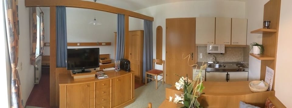 Basic Apartment, 1 King Bed | Living area | Flat-screen TV