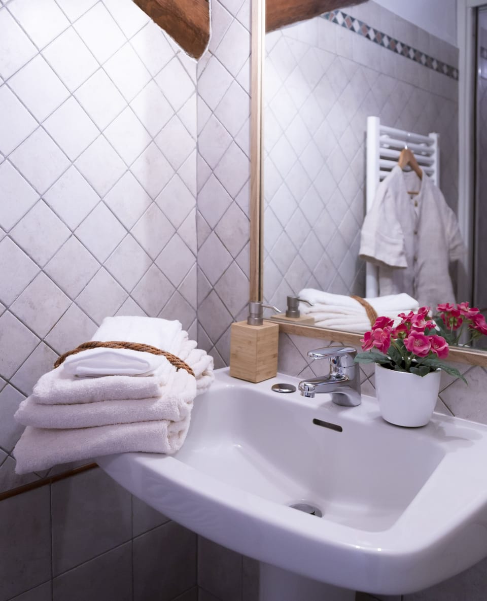Superior Double or Twin Room | Bathroom | Shower, jetted tub, hair dryer, bathrobes