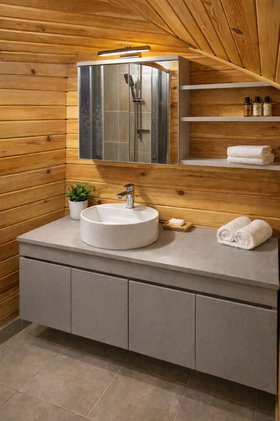 Double Room, 1 Queen Bed, Balcony, Mountain View | Bathroom | Free toiletries, hair dryer, slippers, towels