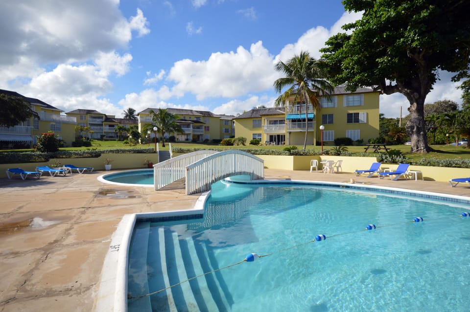 Our beautiful pool, next to the Caribbean Sea