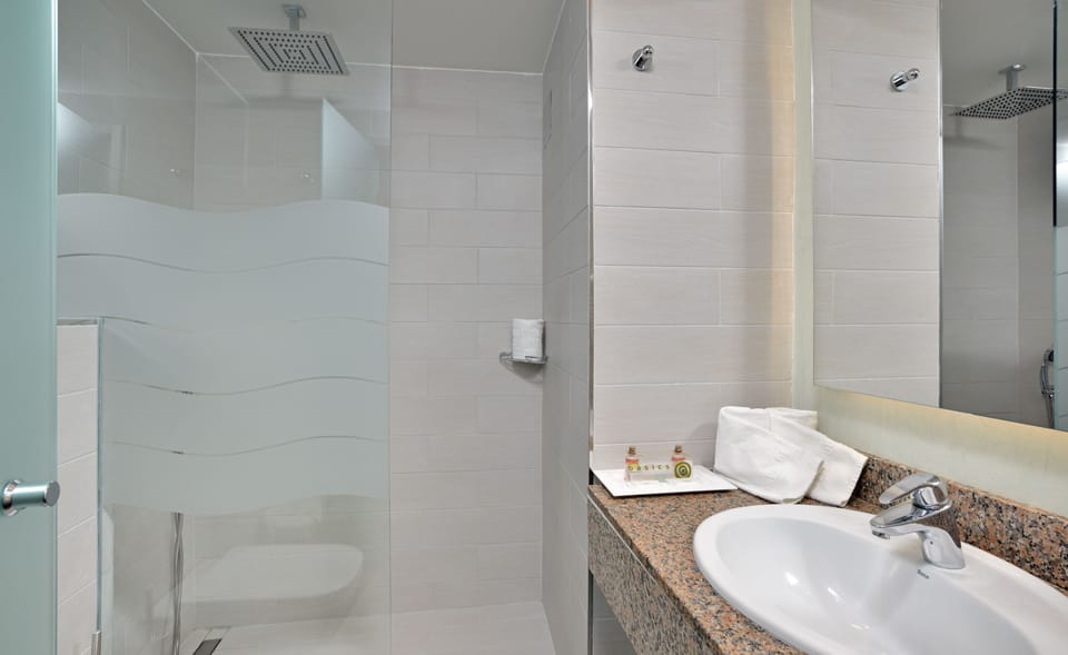 Free toiletries, hair dryer, towels