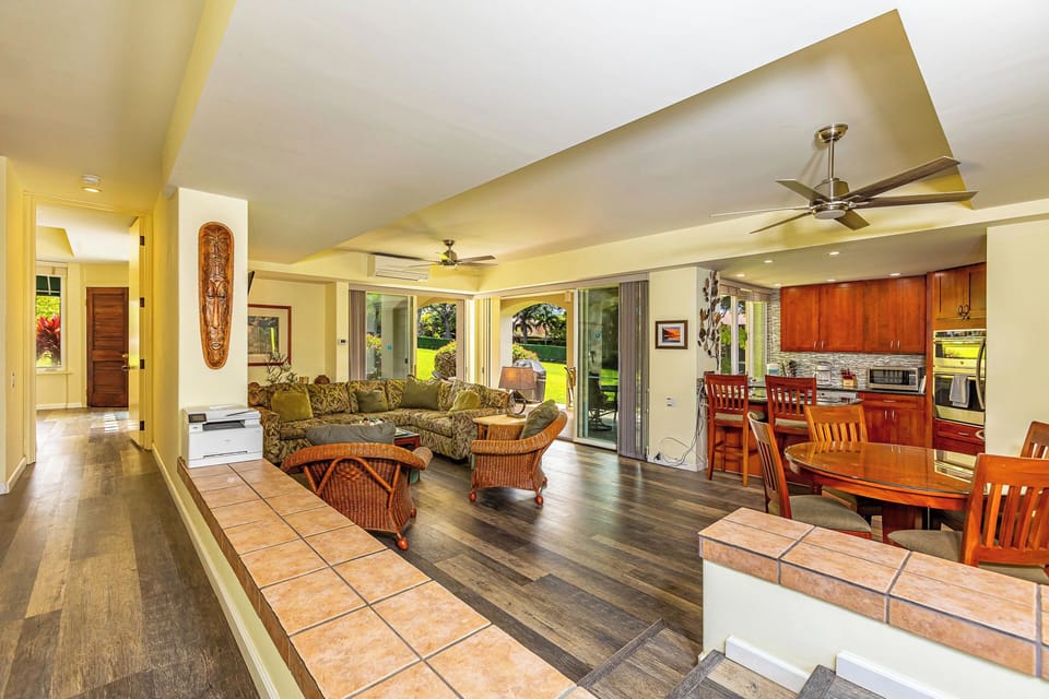 Living room and kitchen. Picture was taken at the entrance area