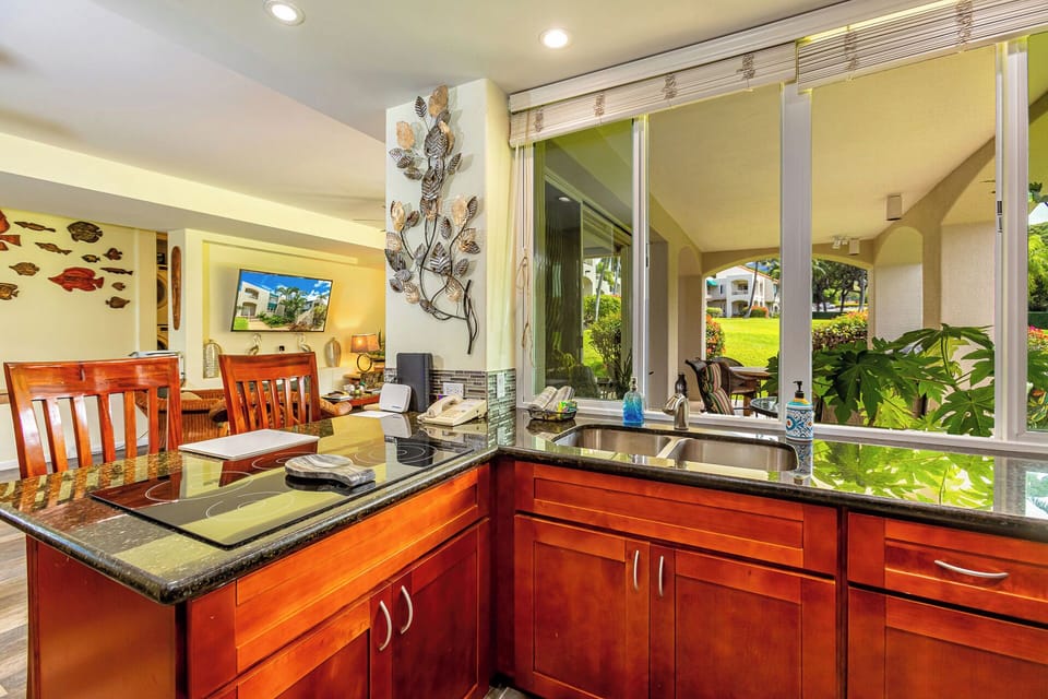Newly renovated kitchen with granite countertop