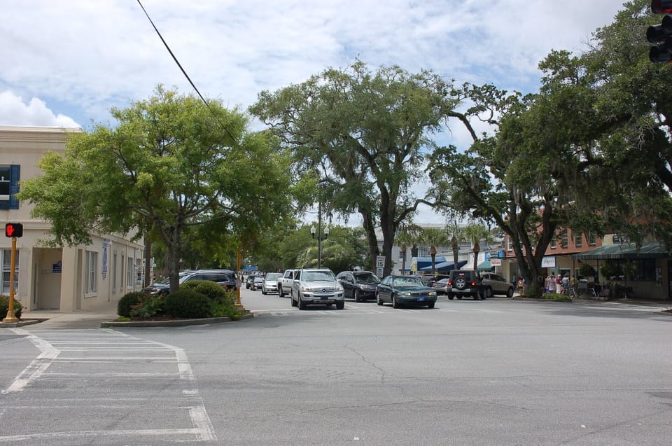 Village entrance- A short stroll away.  It's all bicycle friendly.