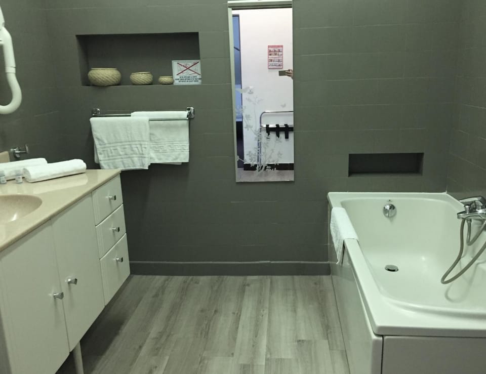 Hair dryer, towels