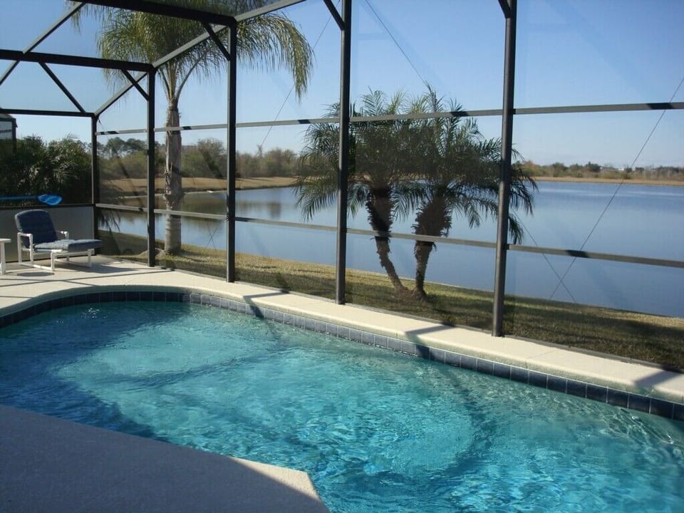 Pool with stuning lake view