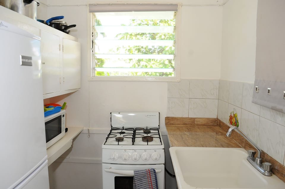 Personal kitchen for our double bedrooms, this rental is clean with good quality