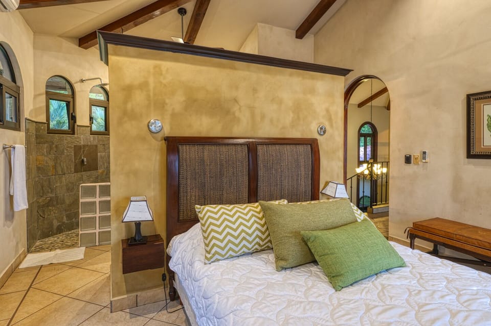 Queen size bed in our upstairs bedroom