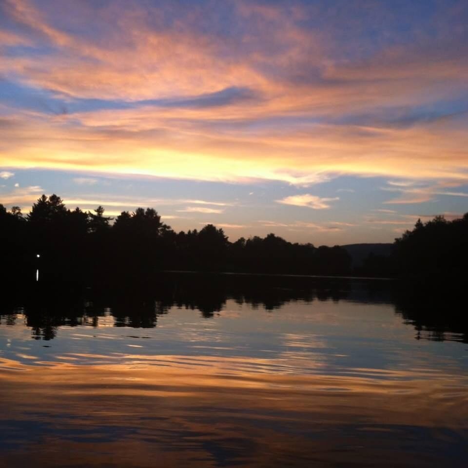 A glorious sunset on our beautiful little lake.
