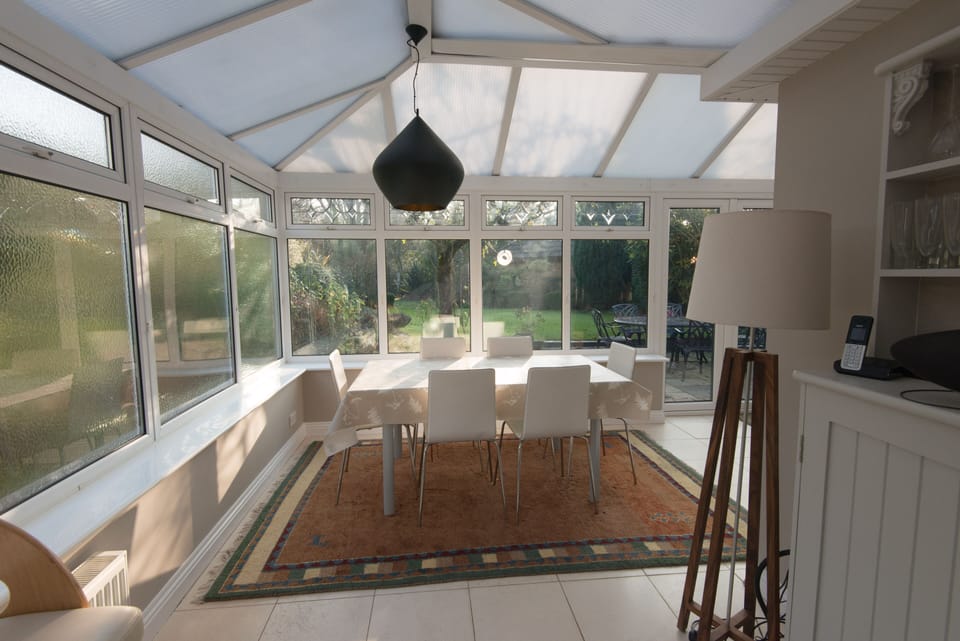 Dining table with view to garden