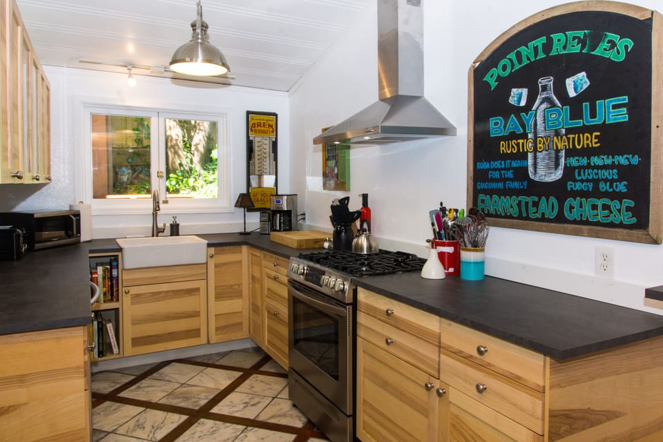 In addition to all new stainless appliances, we've added a stainless oven hood