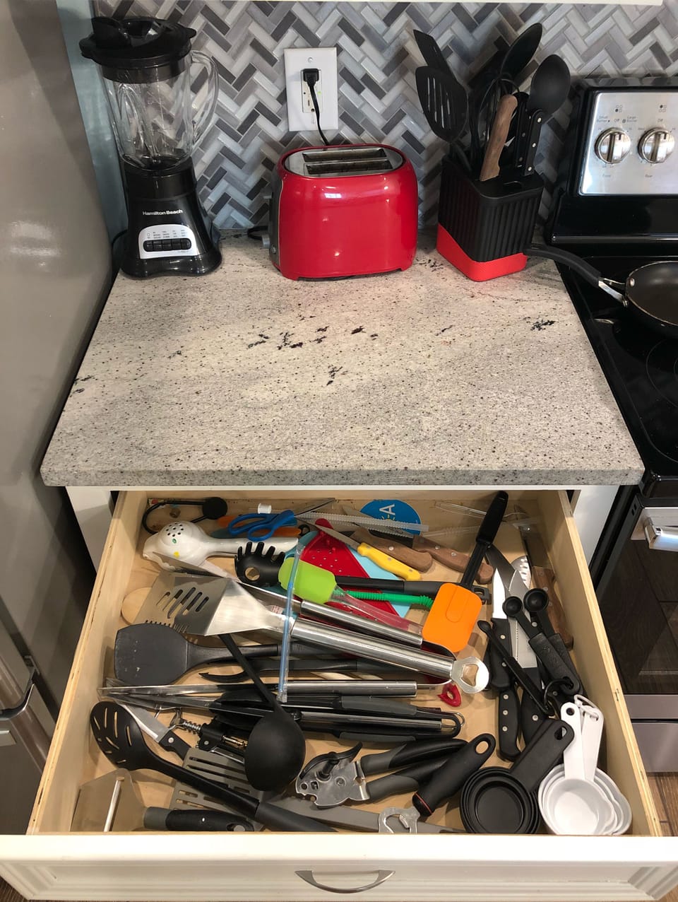 Utensils, pizza cutters, bottle openers, measuring cups and spoons, & grilling
