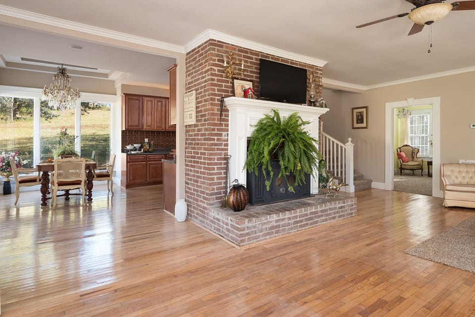 Open Floor Plan with wood burning stove,  smart TV with hi speed internet 