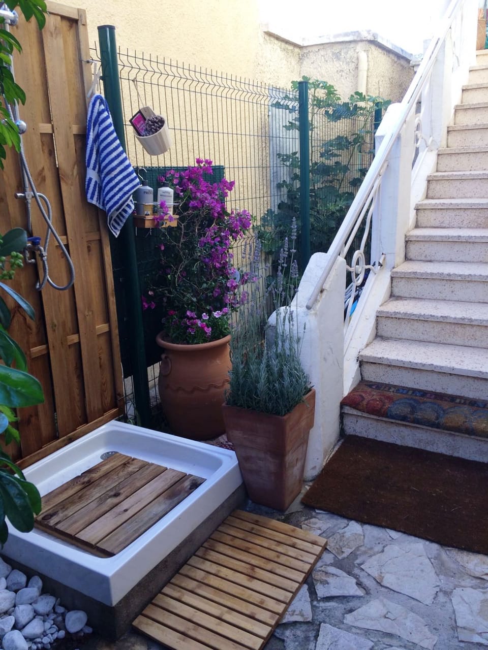 Outdoor Shower, perfect to cool off  or rinse the sand  after your swim....