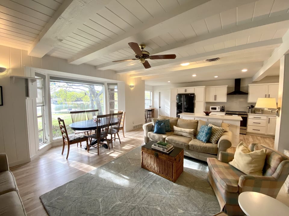 Newly renovated living room and kitchen