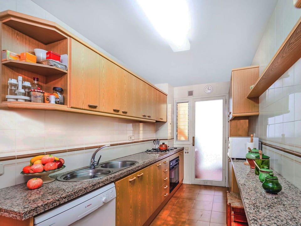 Kitchen, Countertop, Major Appliance, Kitchen Sink, Apartment, Flooring, Kitchen Appliance, Cabinetry, Interior Design, Home