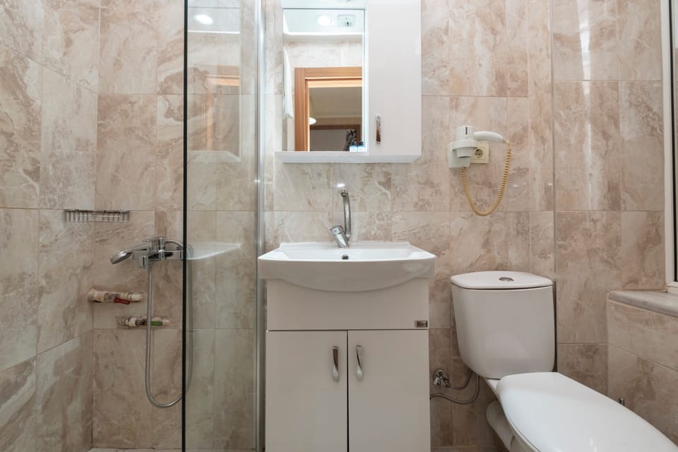 Standard Double Room | Bathroom | Shower, free toiletries, hair dryer, bathrobes
