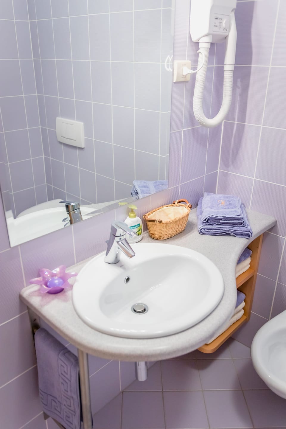 Shower, free toiletries, hair dryer, bathrobes