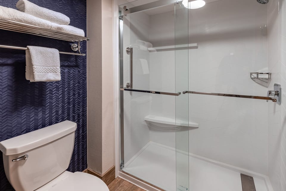 Deluxe Room, 1 King Bed with Sofa bed | Bathroom | Combined shower/tub, hair dryer, towels