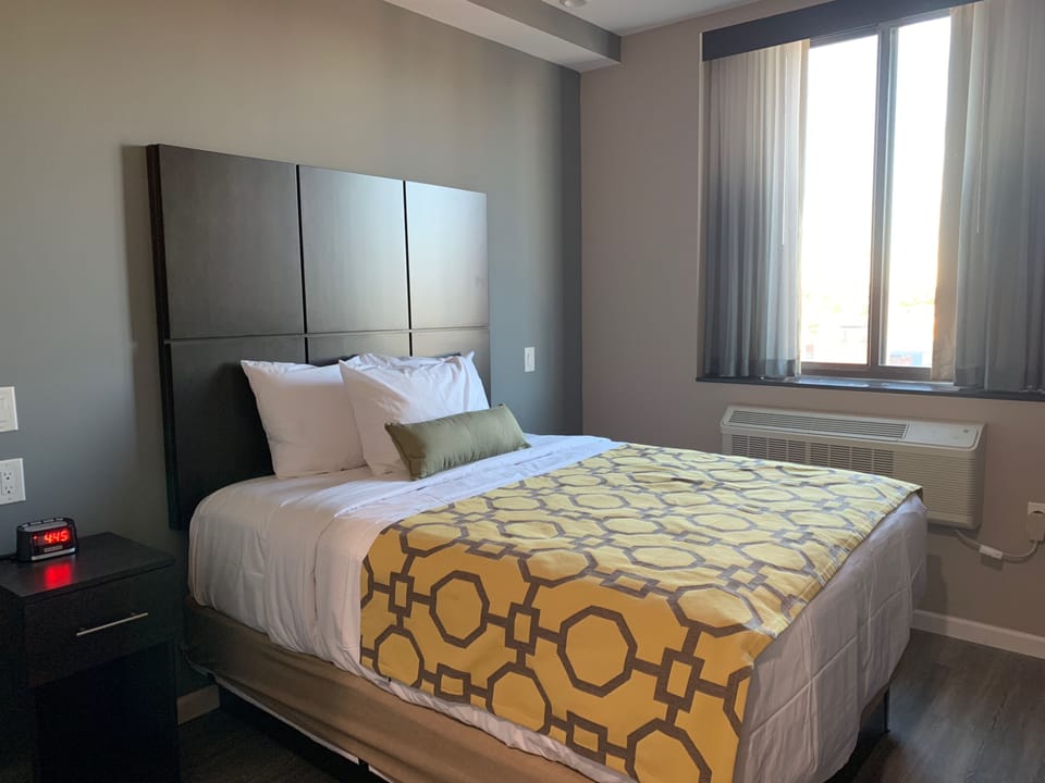 1 Queen Bed Handicap Accessible | Desk, laptop workspace, blackout drapes, iron/ironing board