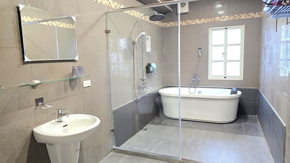 Family Quadruple Room, Multiple Beds, Non Smoking, Balcony | Bathroom | Free toiletries, hair dryer, slippers, towels