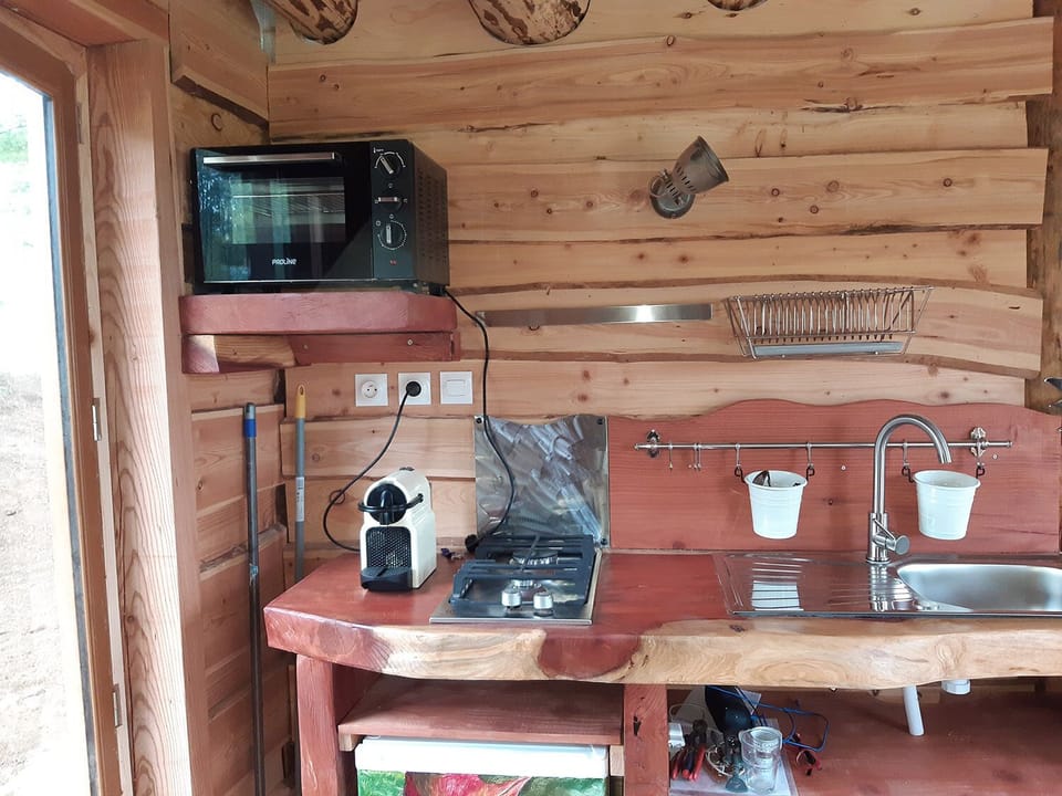 Exclusive Cabin, Ensuite, Mountain View (cabane en rondin) | Private kitchen
