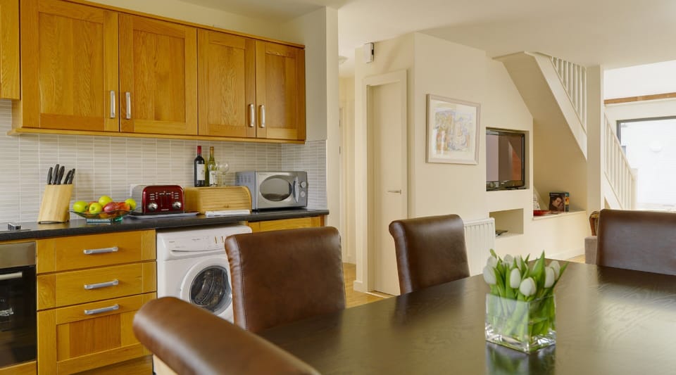 Fridge, microwave, electric kettle