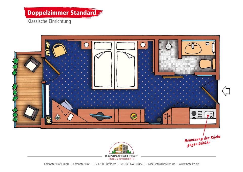 Basic Double Room, Non Smoking | Floor plan