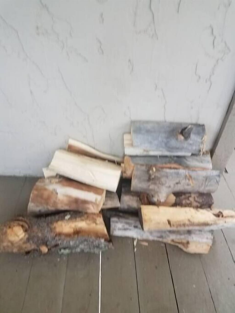 Stocked with wood for the fireplace