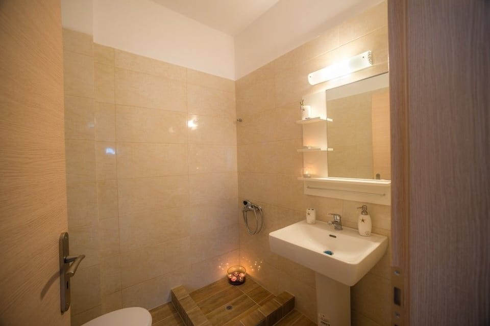 Basic Apartment, Balcony | Bathroom | Shower, hair dryer, towels