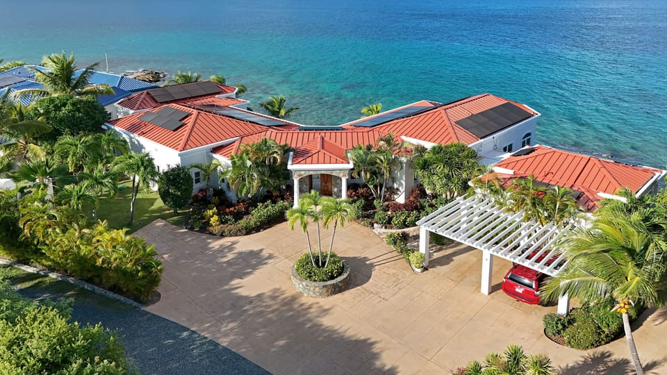 Drone view of the front of house