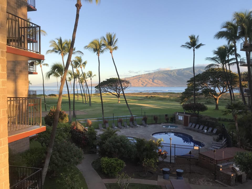 Maui to the right and Lanai to the left